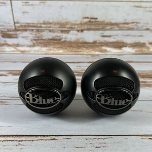 Lot Of (2) Blue Snowball USB Microphones Black